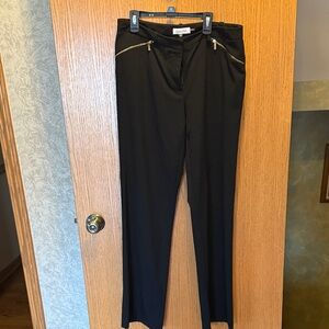 Black Dress Pants with Zipper Accents